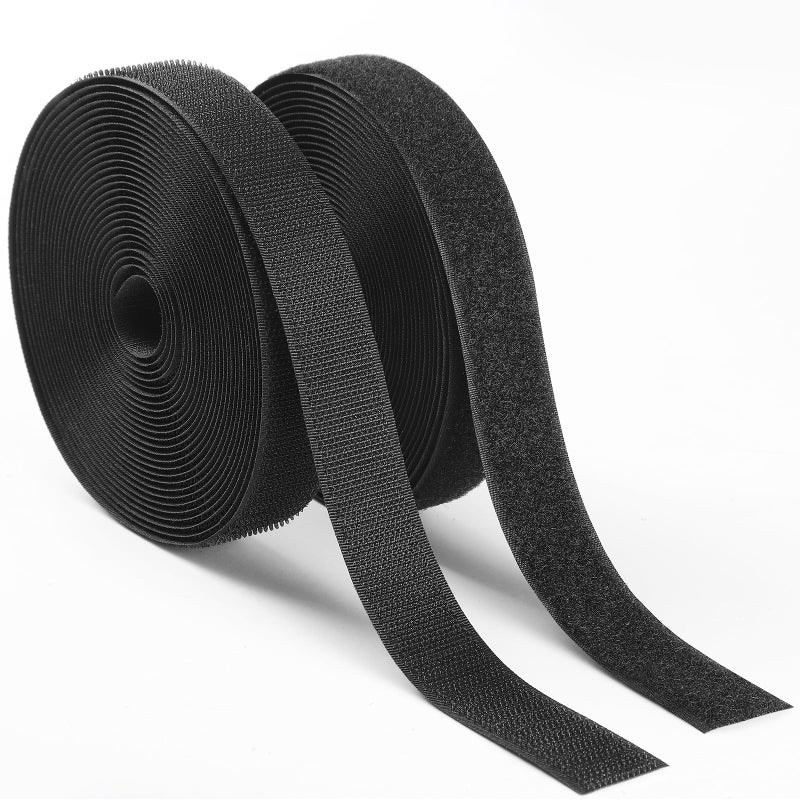 QTBLY 1in x 20ft | Sew On Hook and Loop Strips for Fabric | Non-Adhesive Hook & Loop Roll for Clothes Sewing - Image 1